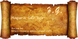Hagara Gábor névjegykártya
