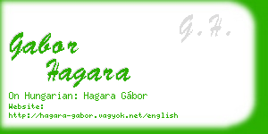 gabor hagara business card